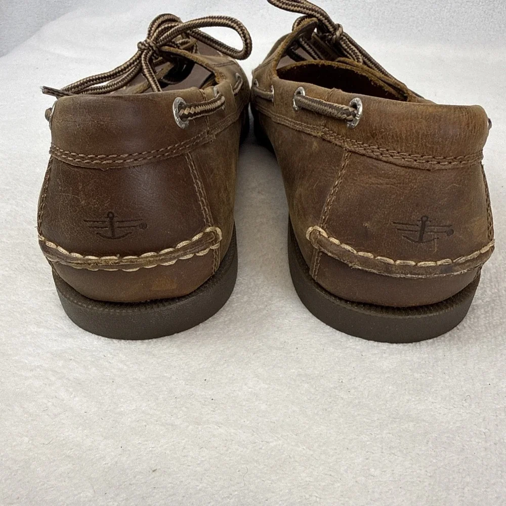Dockers Vargas Men's Brown Leather Preppy Nautical Boat Shoes Size 11 M 2 Eyelet